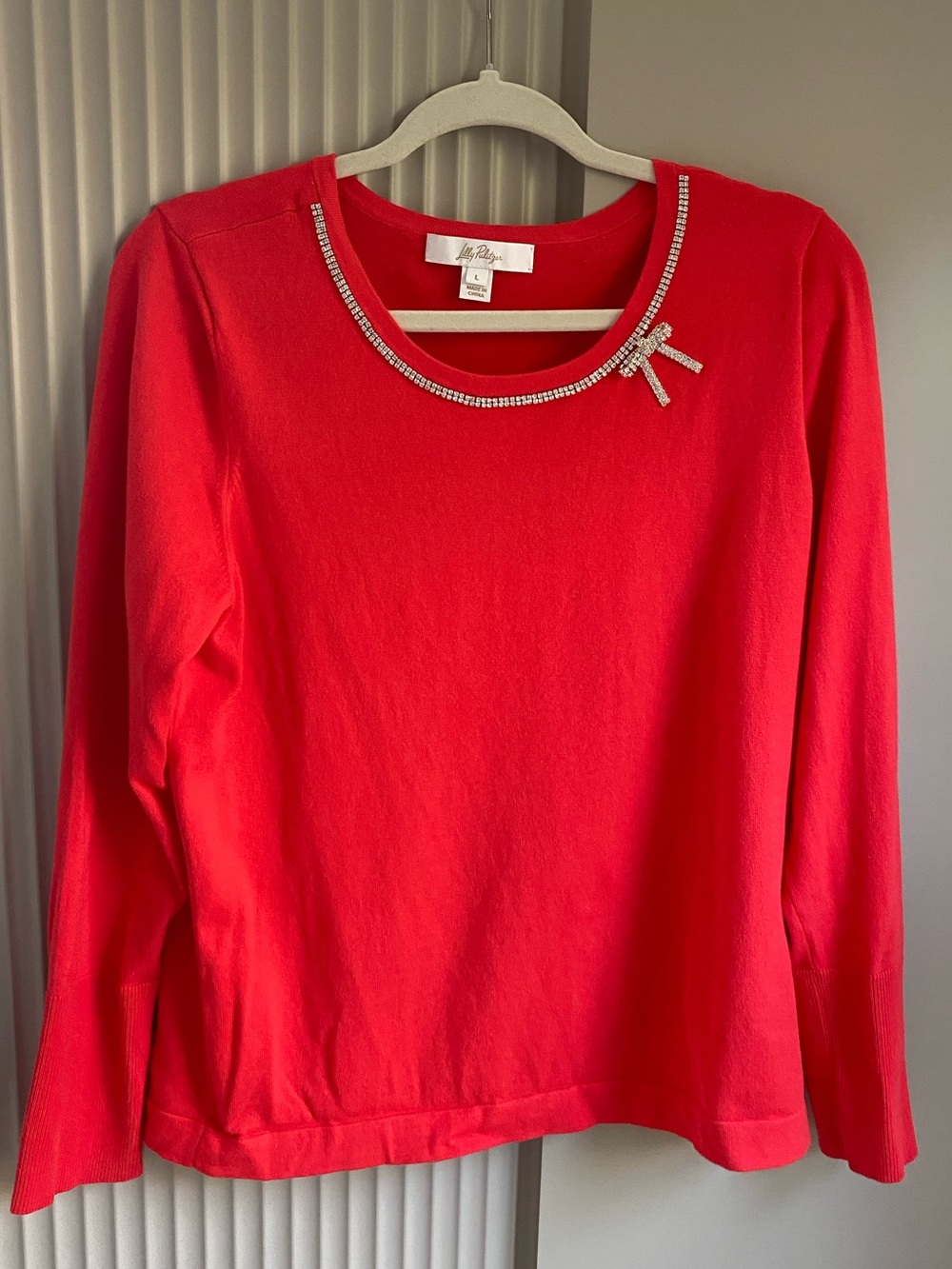 Lilly Pulitzer Red Morgen Bow Sweater L - Picture 5 of 5